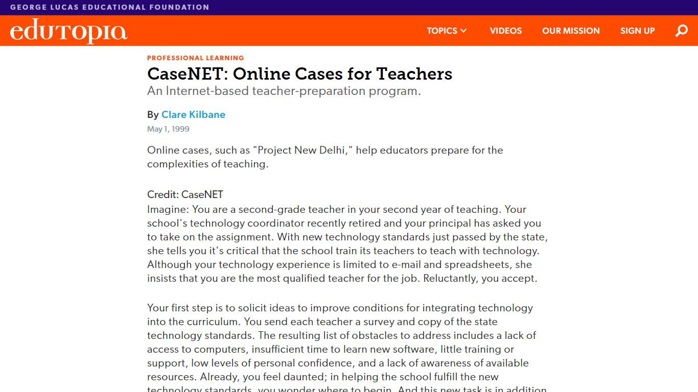 CaseNET: Online Cases for Teachers | Edutopia